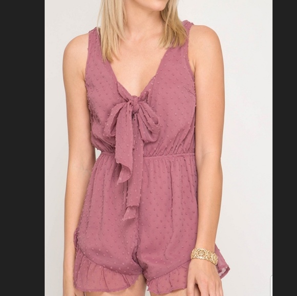 She and Sky Dresses & Skirts - She & Sky Blue/Gray Dressy Romper | NWT | Small